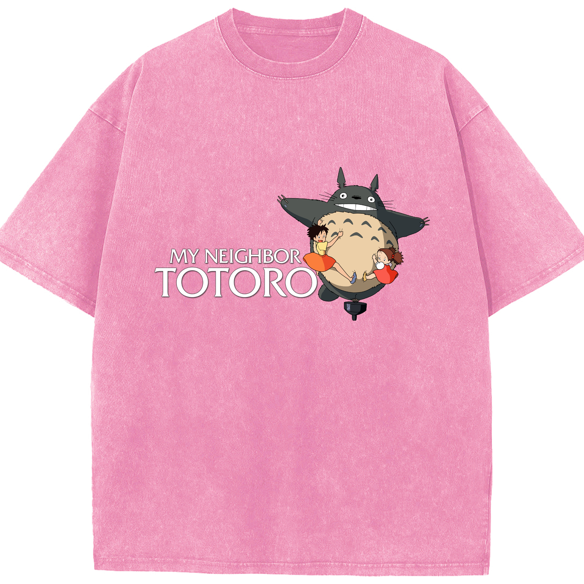 （画像用） となりのトトロ 草壁メイ 草壁サツキ My Neighbor Totoro Satsuki Kusakabe Mei Kusakabe 綿100% ヴィンテージ風 半袖Tシャツ（フロントプリント）